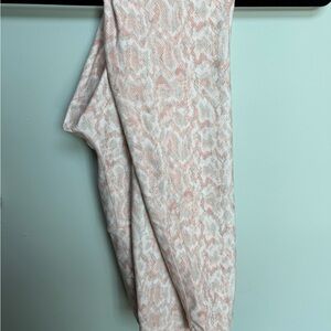 Pink and White Patterned Scarf